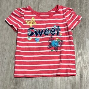 4/$30 Sweet Striped Kids Shirt - Pink